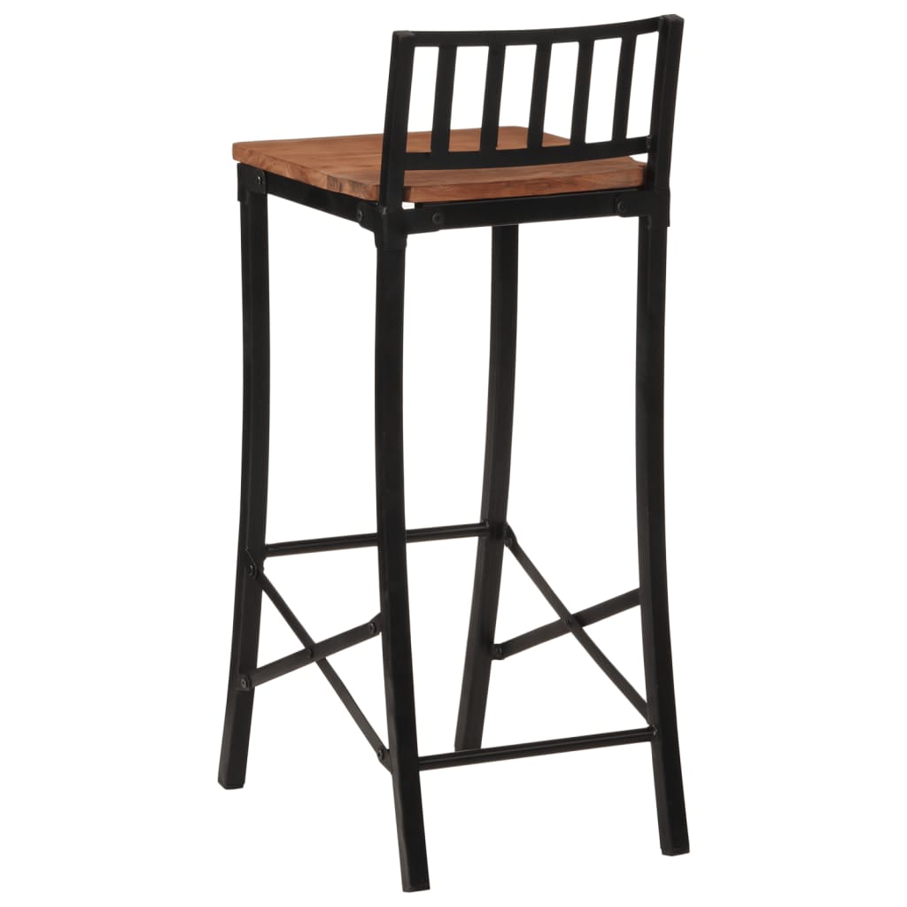 Taburetes Altos 2 Uds Madera Maciza De Acacia_5