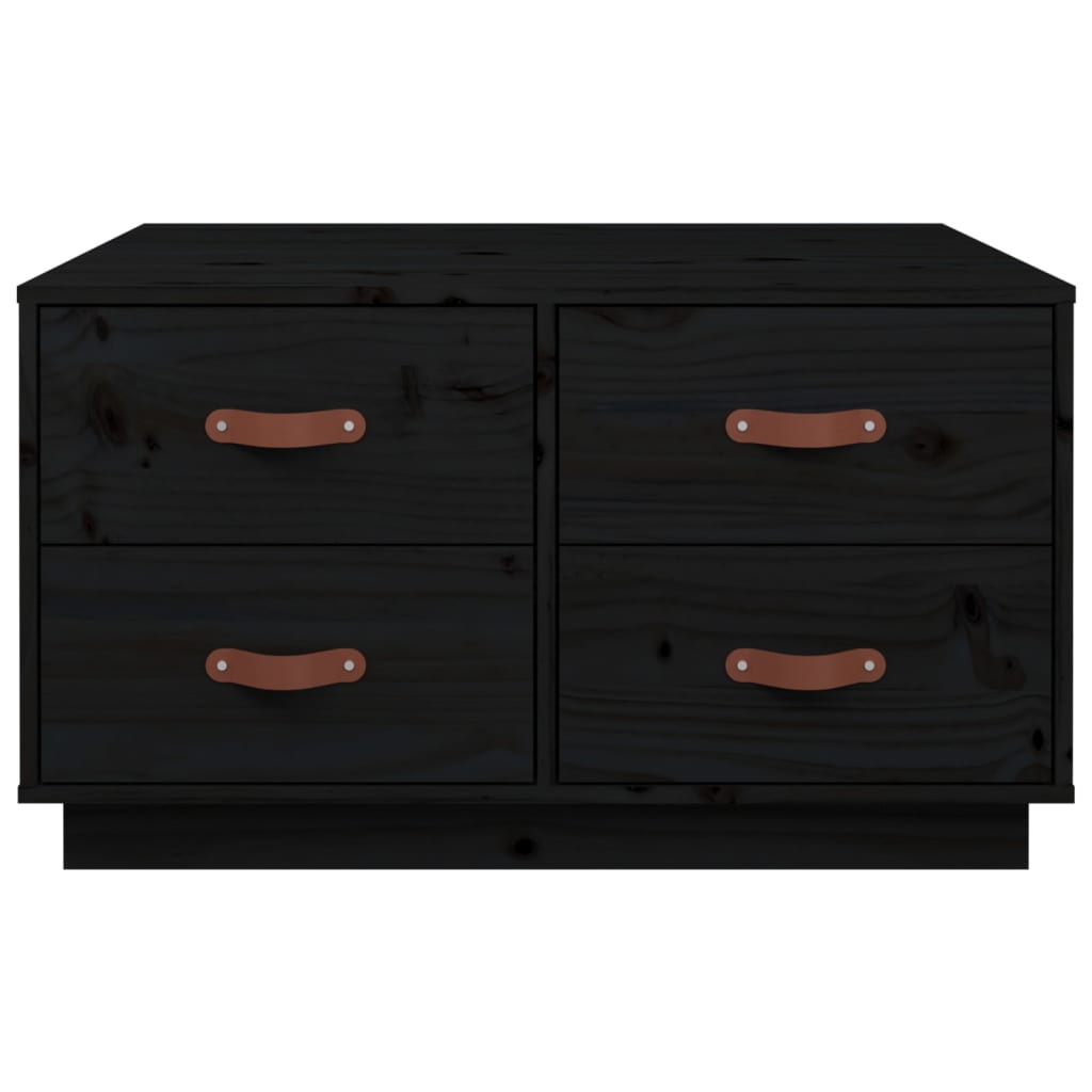 Mesa De Centro De Madera Maciza De Pino Negro 80x80x45 Cm_4