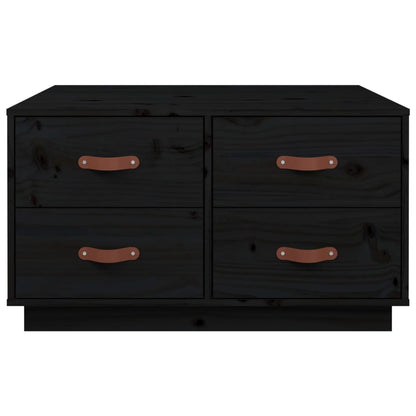 Mesa De Centro De Madera Maciza De Pino Negro 80x80x45 Cm_4