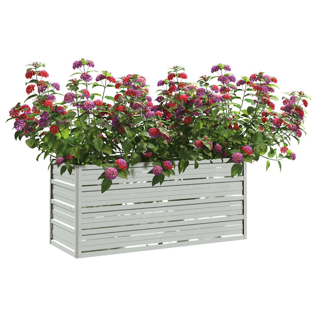 Arriate De Acero Galvanizado Plateado 100x40x45 Cm_2