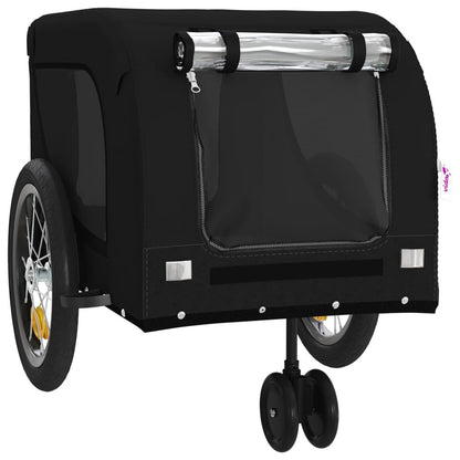 Vidaxl Remolque De Bicicleta Mascotas Hierro Tela Oxford Negro_3