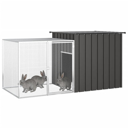 Vidaxl Jaula De Conejos Acero Galvanizado Antracita 200x91x100 Cm_1