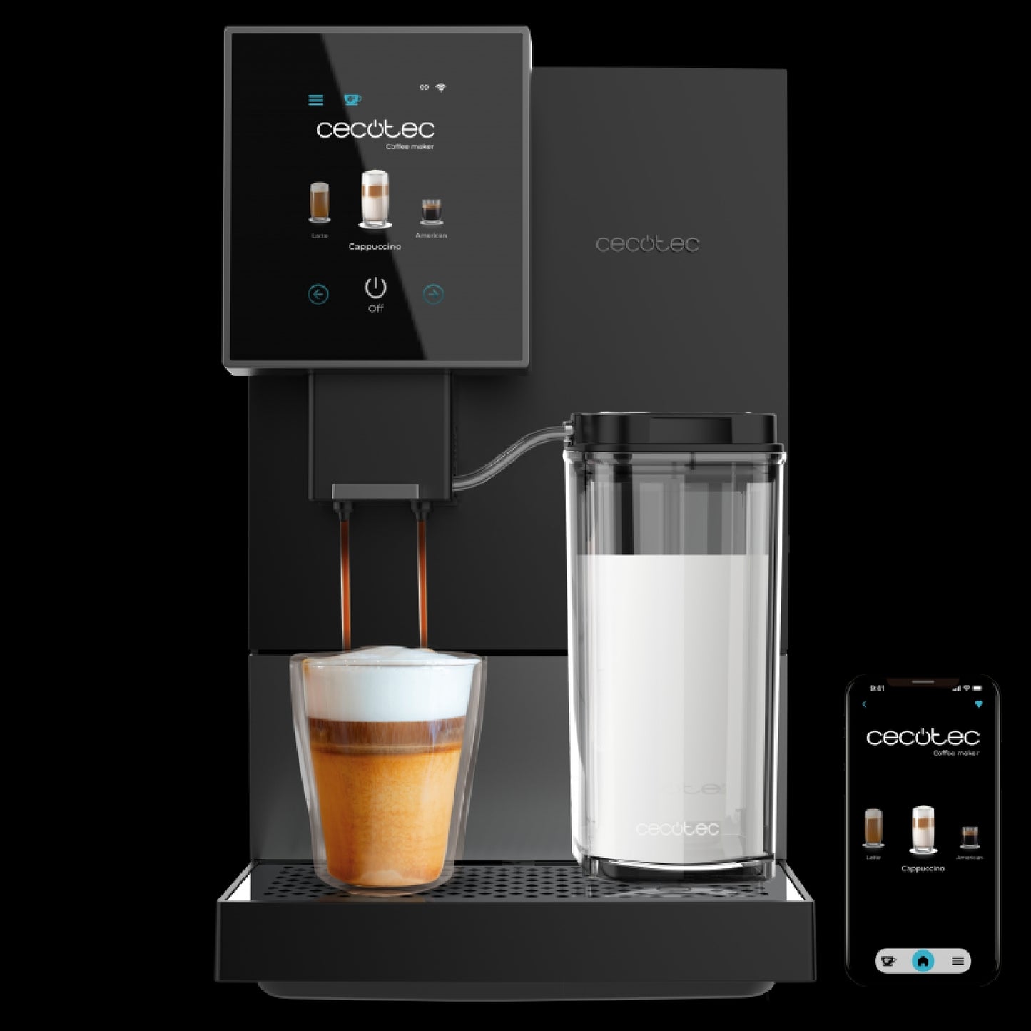 Cecotec Cafetera Megautomáticas Cremmaet Compactccino Connected Black Silver Cecotec_0