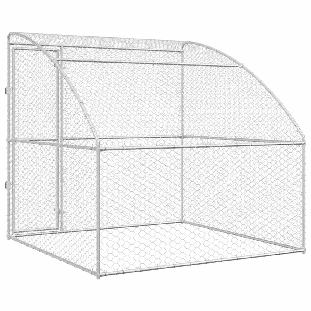 Refugio Para Perros Plateado 2 X 2 X 2 M Acero Galvanizado_5