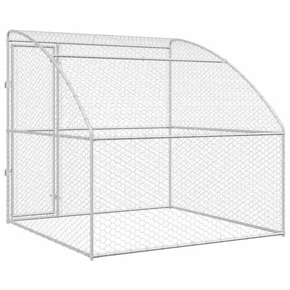 Refugio Para Perros Plateado 2 X 2 X 2 M Acero Galvanizado_5