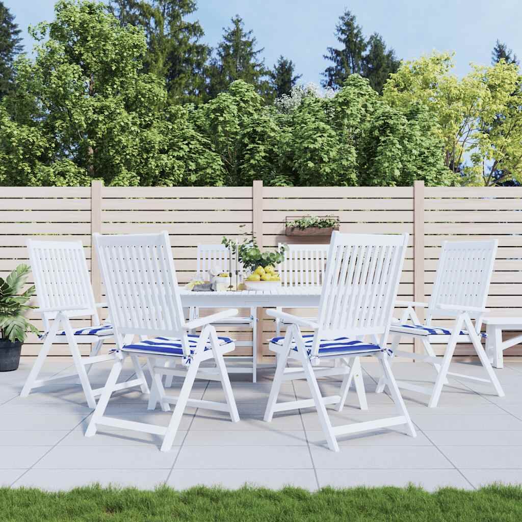 Vidaxl Cojines Silla Jardín 6 Uds Tela A Rayas Azul Y Blanco 50x50x4cm_1