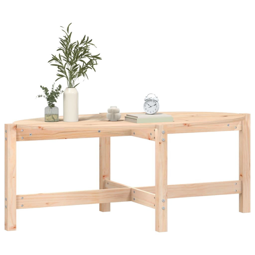 Mesa De Centro De Madera Maciza De Pino 118x63x45 Cm_2