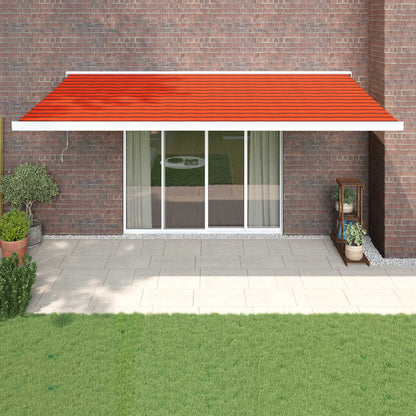 Vidaxl Toldo Retráctil Aluminio Y Tela Naranja Y Marrón 5x3 M_1