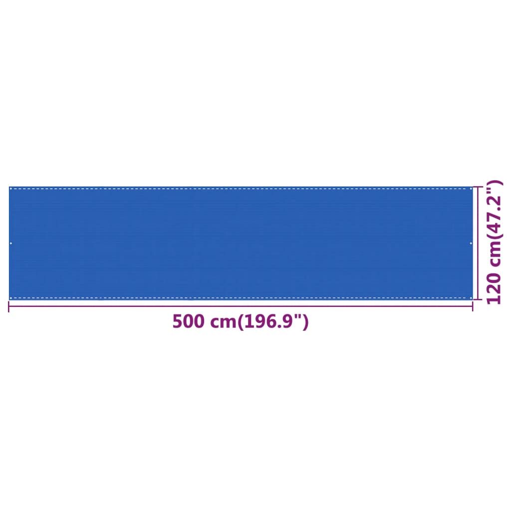 Vidaxl Toldo Para Balcón Hdpe Azul 120x500 Cm_4