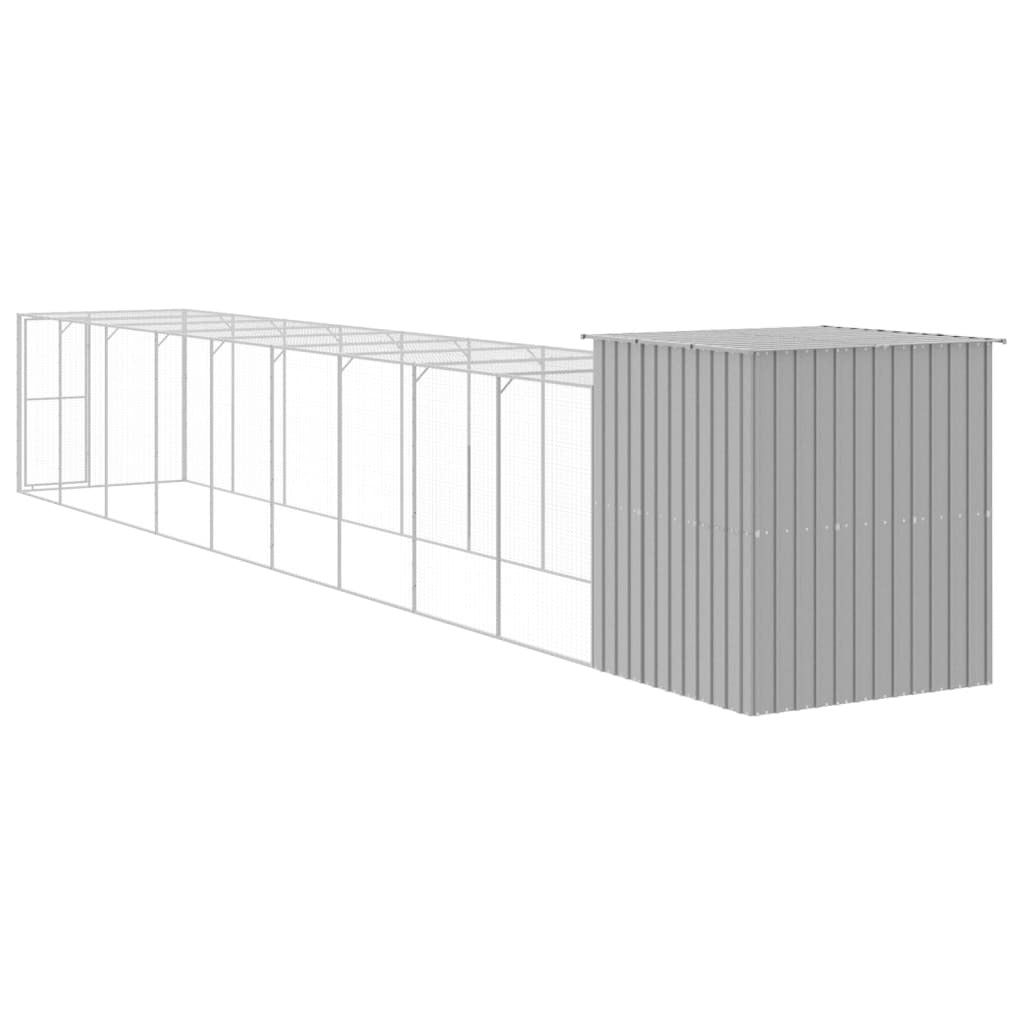 Vidaxl Gallinero Y Corral Acero Galvanizado Gris Claro 165x1067x181 Cm_4