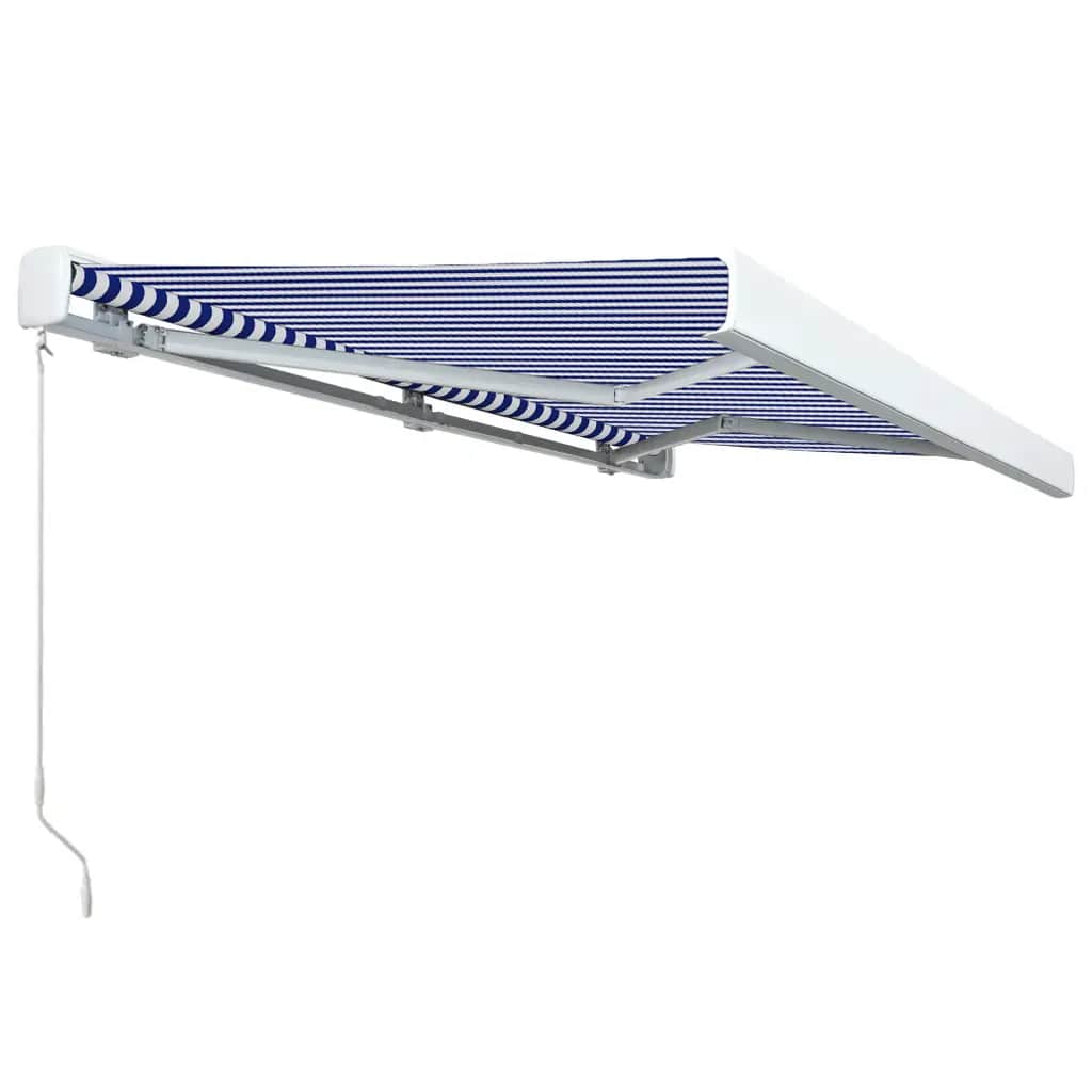 Toldo De Carrete Manual Azul Y Blanco 400x300 Cm_2