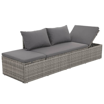 Vidaxl Cama De Jardín 195x60 Cm Ratán Sintético Gris_4