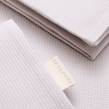 Set Cama Waffle (funda Nordica 260x240cm + 2 Fundas Almohada  50x105cm) 100% Algodón 144gsm Gris Cierre De Botone Shaze Scalpers Home