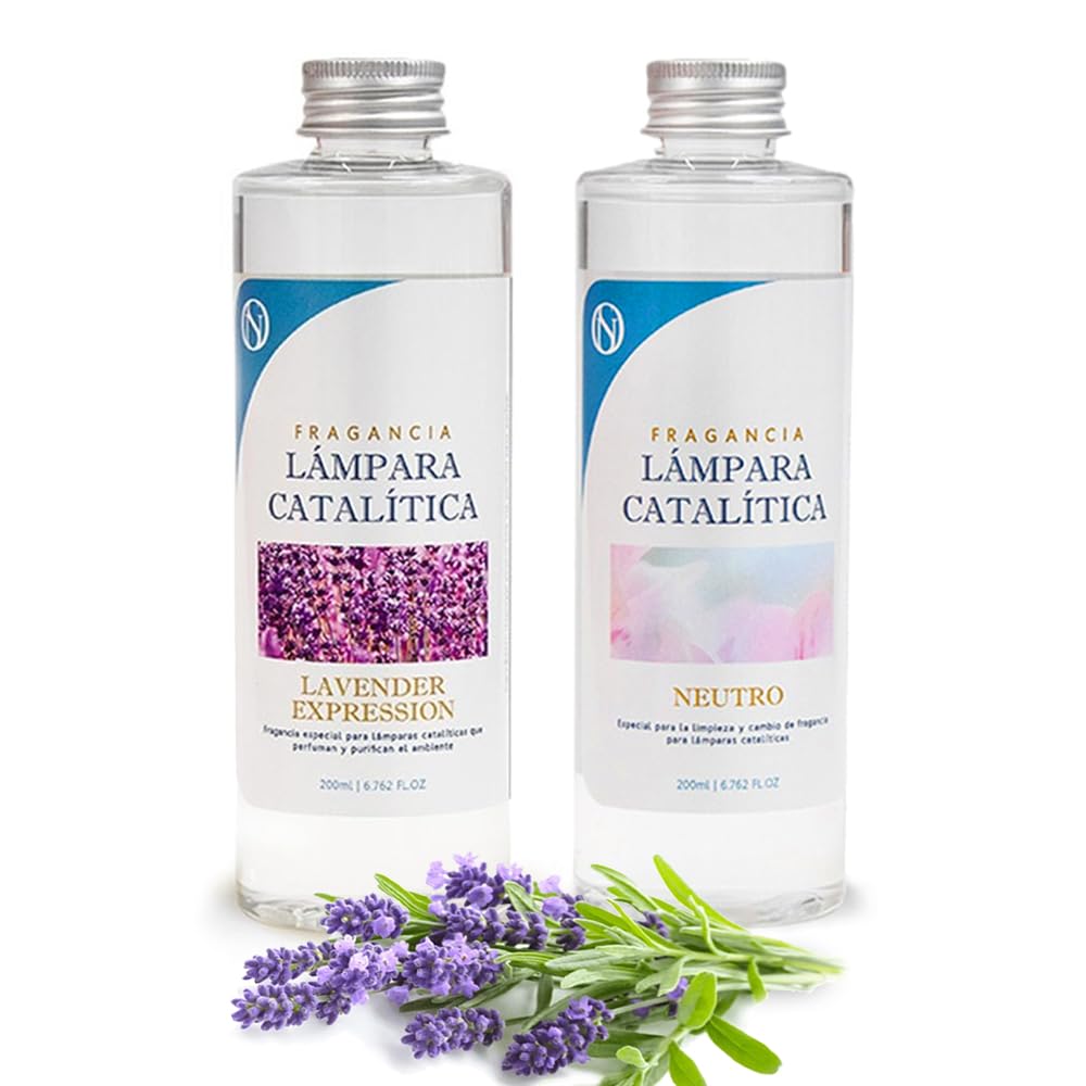 Pack Ahorro 2x Fragancias Lámpara Catalítica 200ml: 1 Aroma Lavender Expression + Limpiador Neutro_0