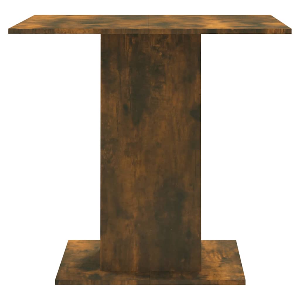 Mesa De Comedor Madera Contrachapada Roble Ahumado 80x80x75 Cm_3