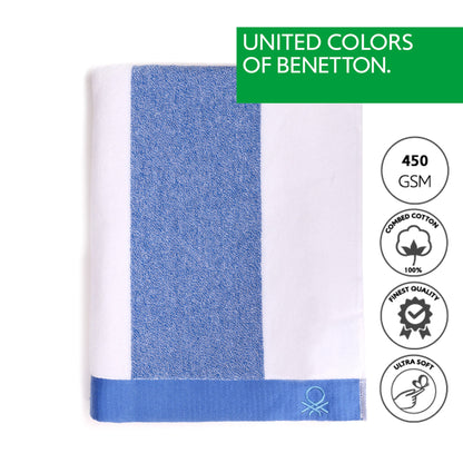 Toalla De Playa 90x160cm 450gsm Terry 100%algodon Azul Casa Benetton_1