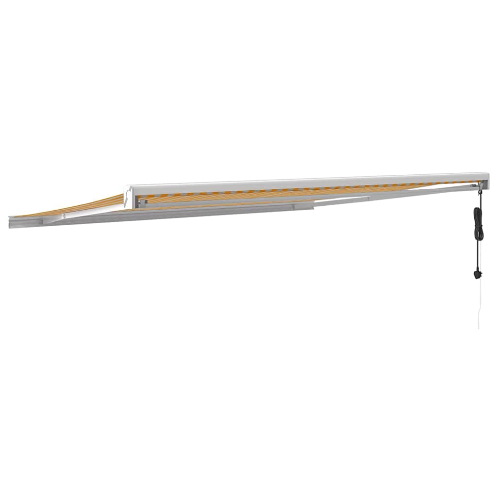 Toldo Retráctil Aluminio Y Tela Amarillo Y Blanco 4x3 M_3