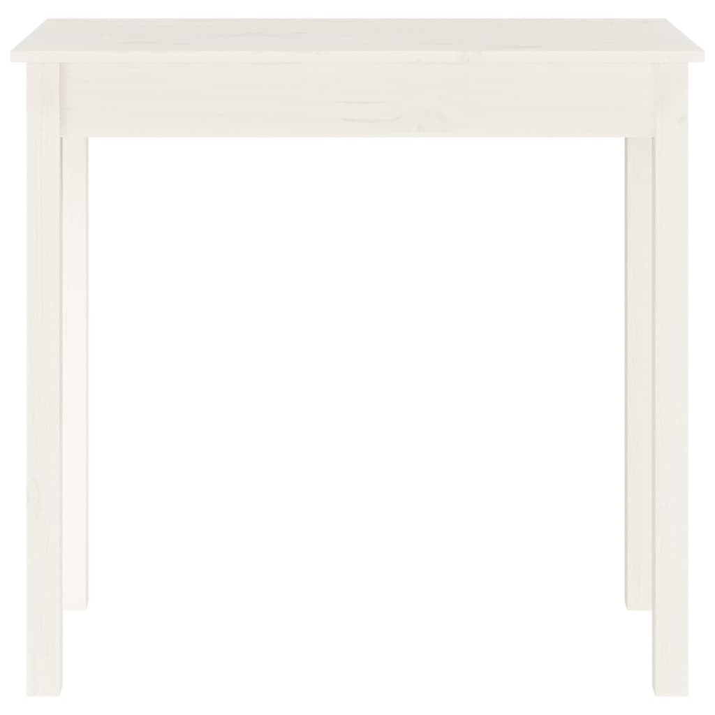 Mesa Consola De Madera Maciza De Pino Blanco 80x40x75 Cm_3