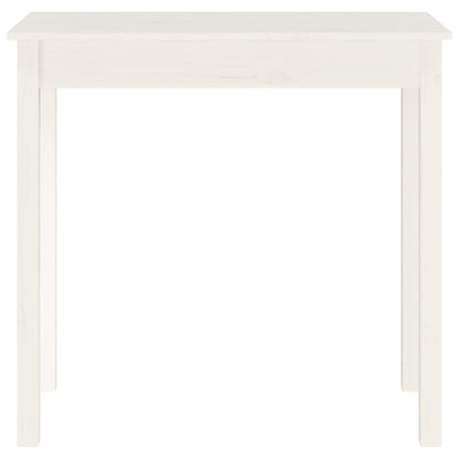 Mesa Consola De Madera Maciza De Pino Blanco 80x40x75 Cm_3