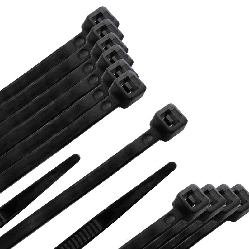 Brida Nylon 100%. Color Negro 2,5 X 200 Mm. Bolsa 100 Unidades. Abrazadera Plastico, Organizador Cables, Alta Resistencia_0