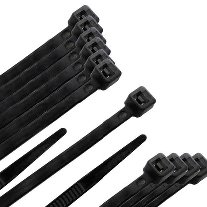 Brida Nylon 100%. Color Negro 2,5 X 200 Mm. Bolsa 100 Unidades. Abrazadera Plastico, Organizador Cables, Alta Resistencia_0