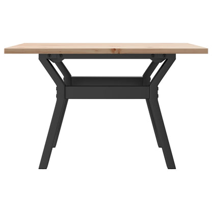 Mesa De Centro Marco Y Madera Maciza Pino Y Acero 60x60x40 Cm_3