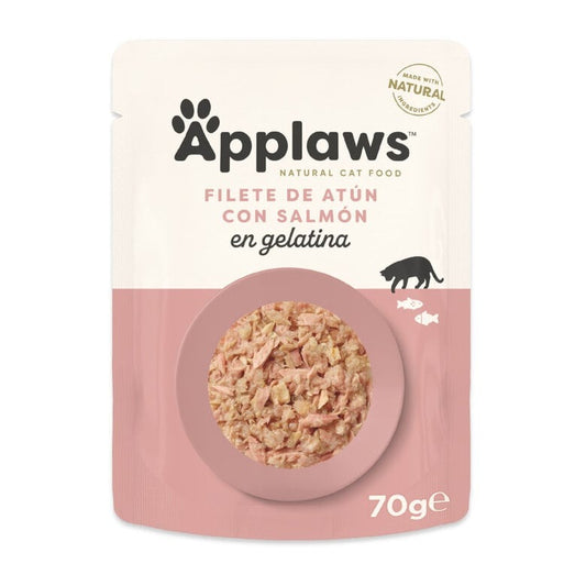 Applaws Cat Sobre 70 g Atún con Salmon en gelatina 70 g Comida húmeda para gatos natural grain free