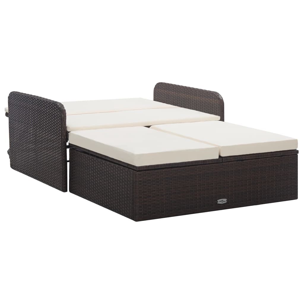 Vidaxl Set Muebles De Jardín 2 Piezas Y Cojines Ratán Sintético Marrón_1