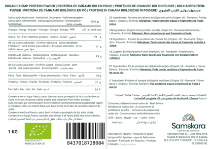 Proteína De Cáñamo Bio - 500g | Proteína Vegetal Ecológica Vegana Para Batidos Y Repostería, Sin Azúcares Añadidos_1