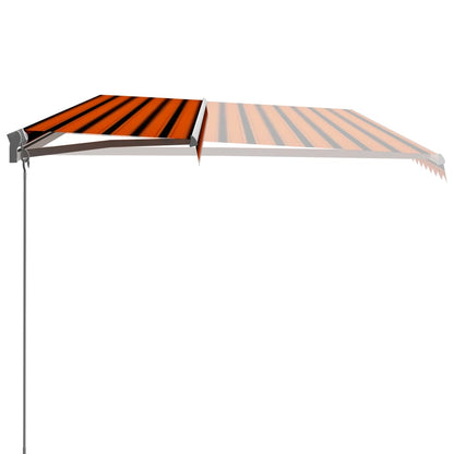 Toldo Manual Retráctil Naranja Y Marrón 600x300 Cm_3