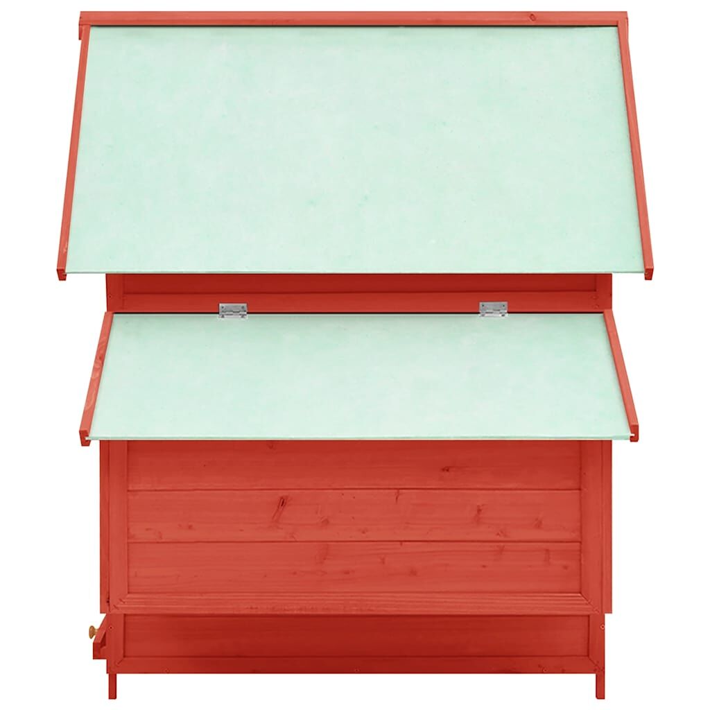 Vidaxl Gallinero Madera Maciza De Abeto Rojo Y Blanco 150x96x110 Cm_3
