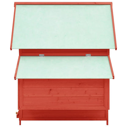 Vidaxl Gallinero Madera Maciza De Abeto Rojo Y Blanco 150x96x110 Cm_3