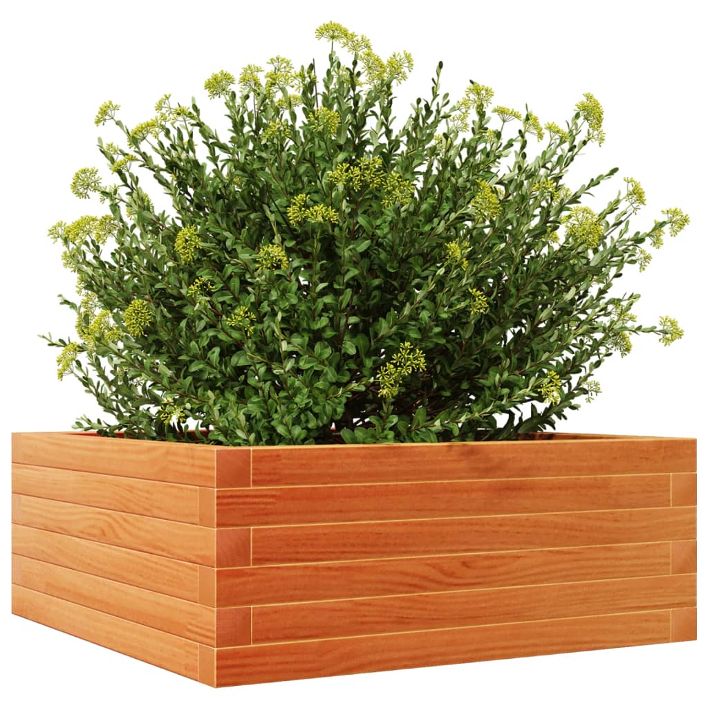Jardinera De Madera Maciza Pino Marrón Cera 60x60x23 Cm_3