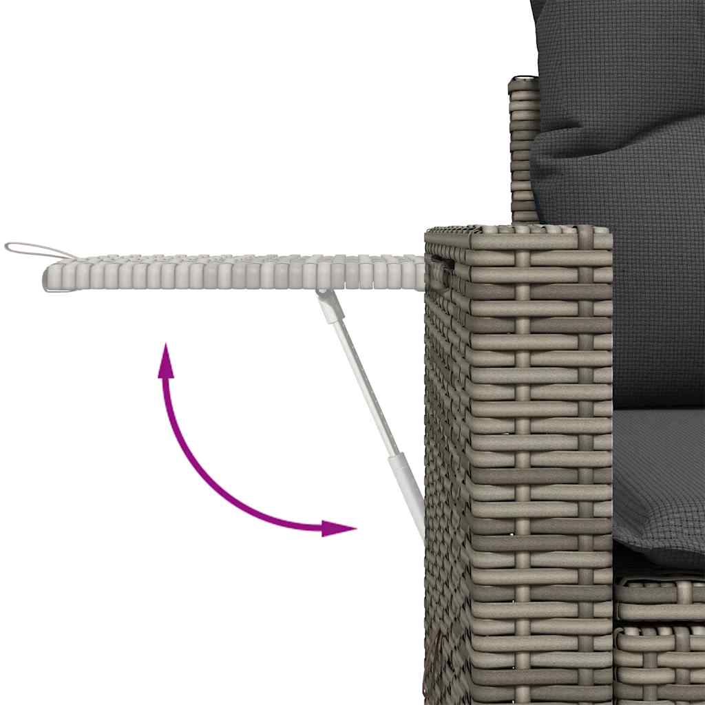 Set De Sofás De Jardín 7 Pzas Con Cojines Ratán Sintético Gris / Vetonek_0