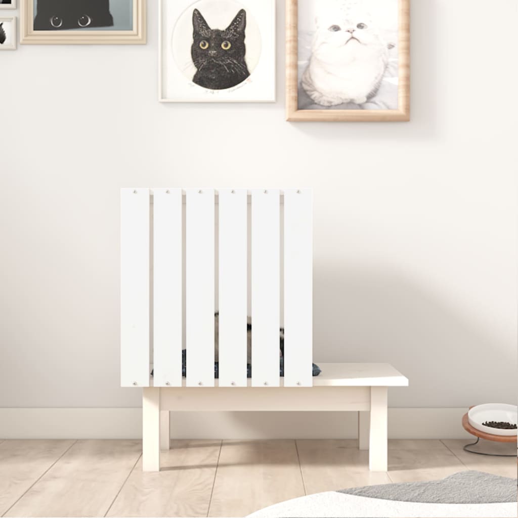 Casa Para Gatos De Madera Maciza De Pino Blanco 60x36x60 Cm_2