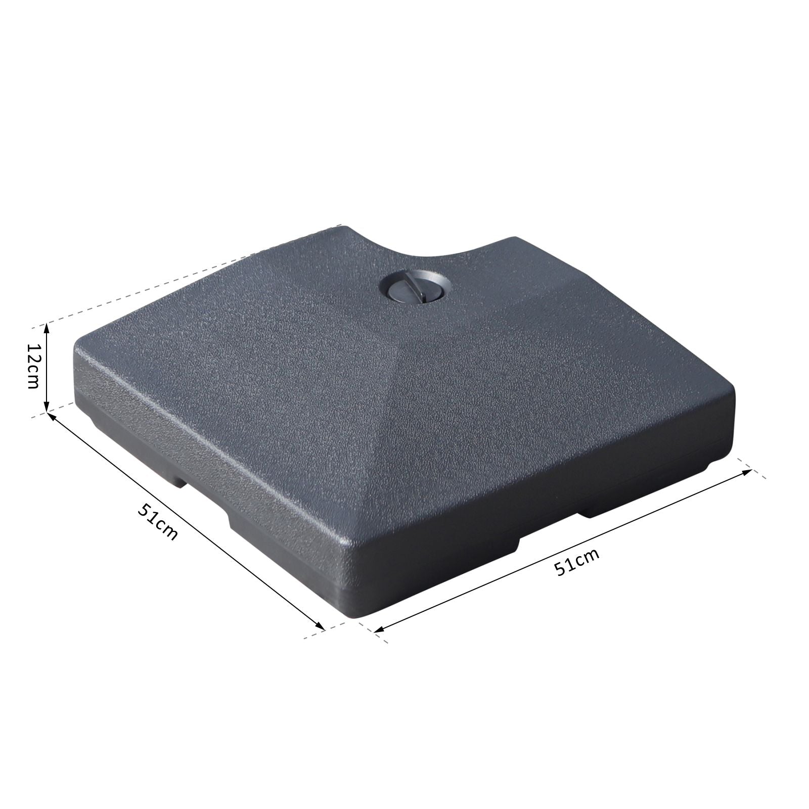 Outsunny Pesos Para Base Cruzada Sombrilla Con Agua 20kg O Arena 30kg 51x51x12cm_2