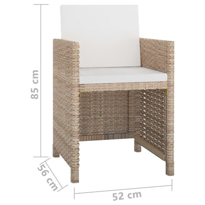 Vidaxl Set Comedor De Jardín 9 Piezas Y Cojines Ratán Sintético Beige_2