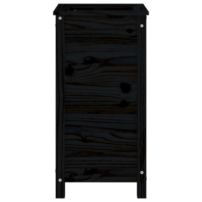 Jardinera Madera Maciza De Pino Negro 40x40x78 Cm_4