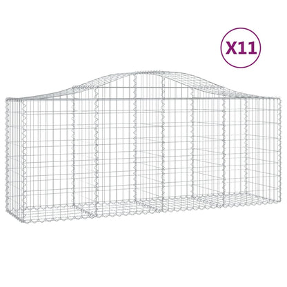 Cestas De Gaviones 11 Uds Forma De Arco Hierro 200x50x80/100 Cm_0