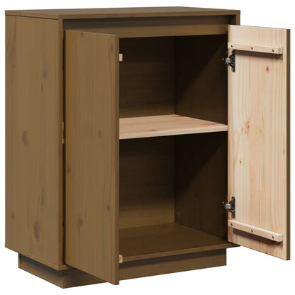 Aparador De Madera Maciza De Pino Marrón Miel 60x34x75 Cm / Vetonek_3