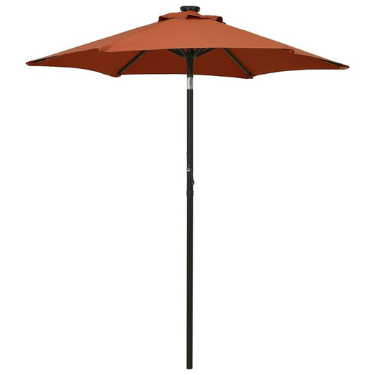 Vidaxl Sombrilla De Jardín Con Luces Led Aluminio Terracota 200x211 Cm_0
