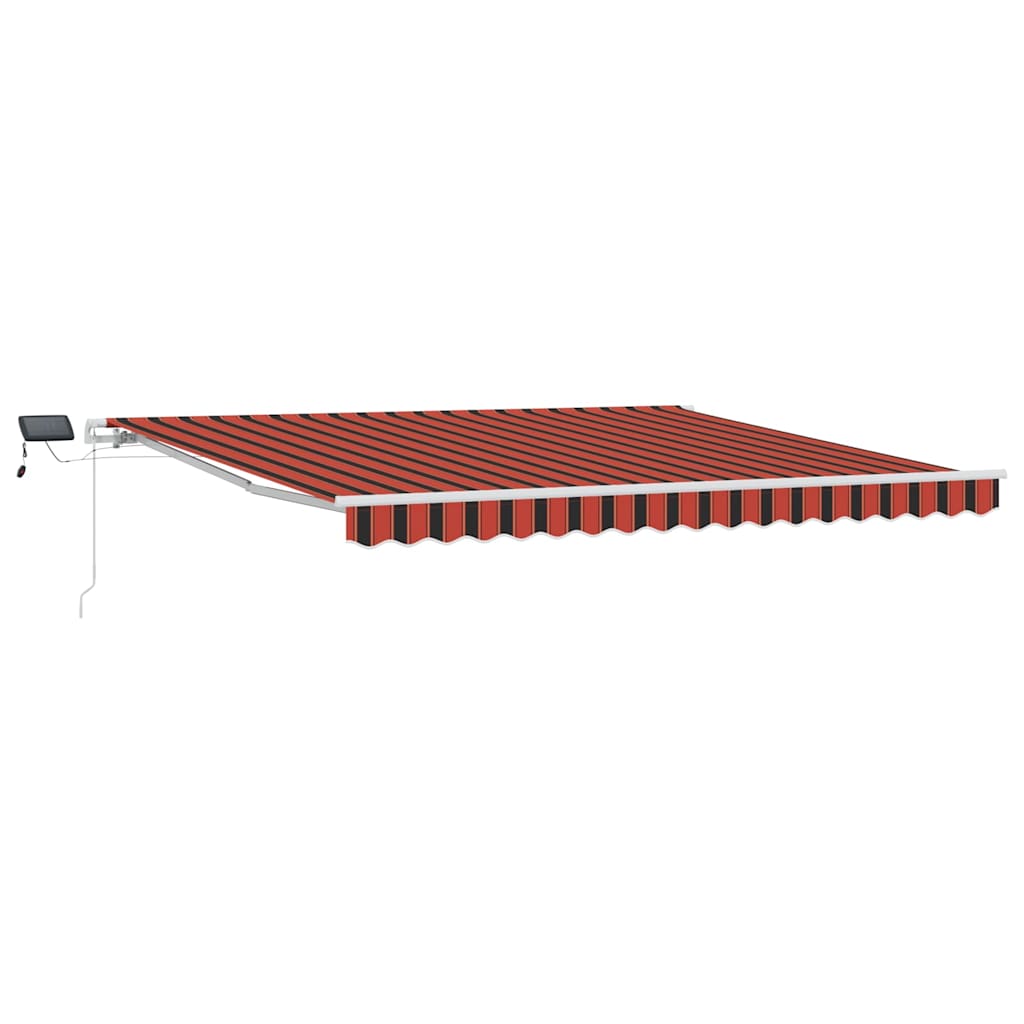 Toldo Retráctil Naranja Y Marrón 400 X 300 Cm Tela Y Aluminio_0