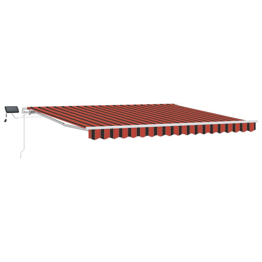 Toldo Retráctil Naranja Y Marrón 400 X 300 Cm Tela Y Aluminio_0
