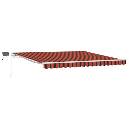 Toldo Retráctil Naranja Y Marrón 400 X 300 Cm Tela Y Aluminio_0