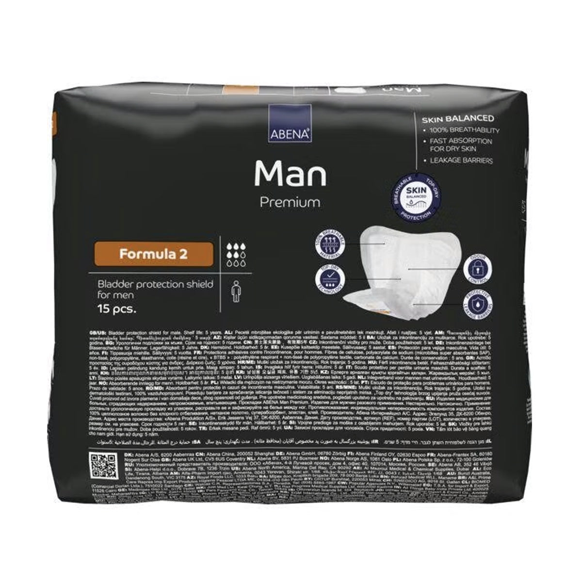 Protectores para la incontinencia masculina Fórmula 2 ABENA Man 15 uds