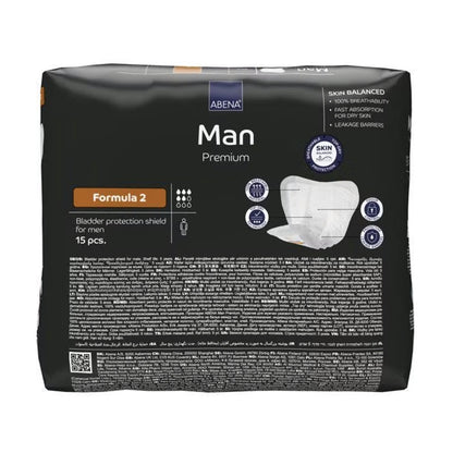 Protectores para la incontinencia masculina Fórmula 2 ABENA Man 15 uds