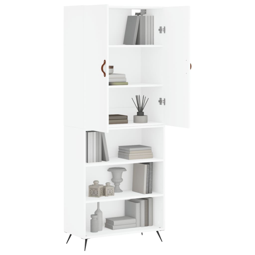 Aparador Alto Madera Contrachapada Blanco 69,5x34x180 Cm_2
