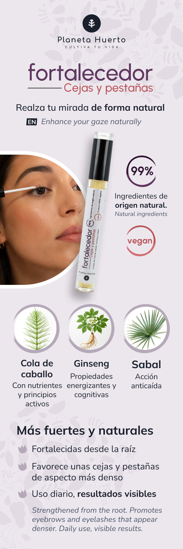 Fortalecedor de Cejas y Pestañas Planeta Huerto 5 ml
