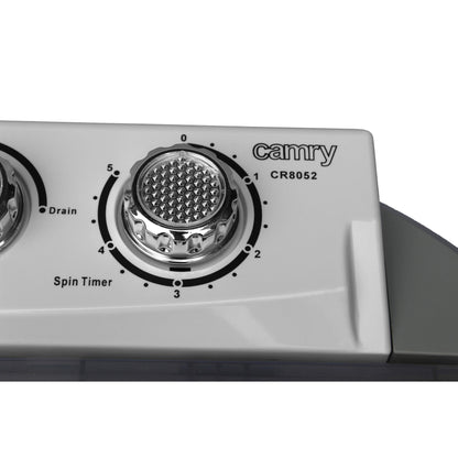 Mini Lavadora Centrifugadora Portátil, 3kg Lavado, 2 Compartimentos, Programa Lavado 15m Camry Cr 8052, Blanco/gris_4