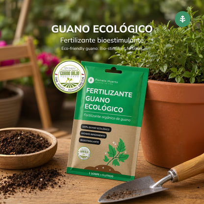 Pack Fertilizante Guano Eco soluble Planeta Huerto 5 uds para 25 L